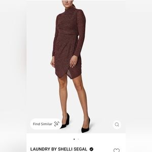 Laundry By Shelli Segal Metallic Long Sleeve Dress